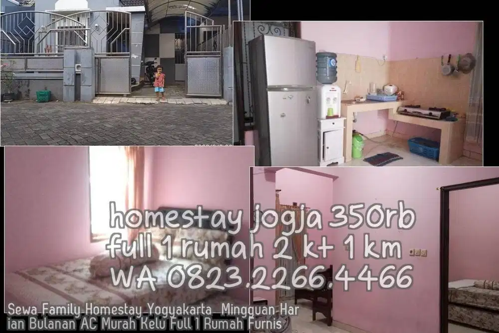 Sewa Family Homestay Yogyakarta  Mingguan Harian Bulanan AC Murah Kelu
