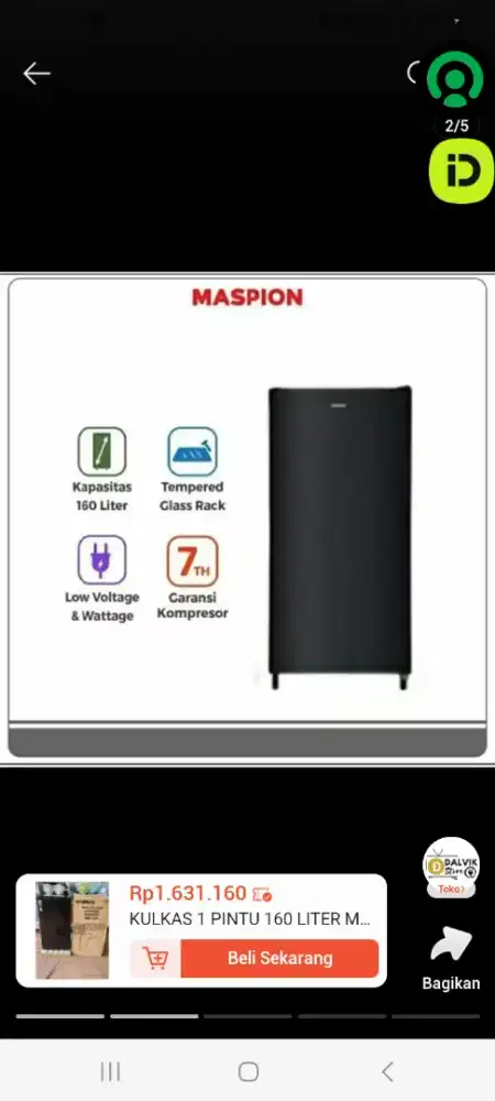 Kulkas 1 Pintu Garansi Panjang