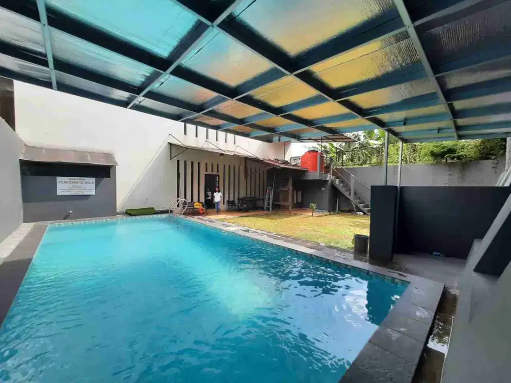 sewa villa harian tahunan bandung kolam renang