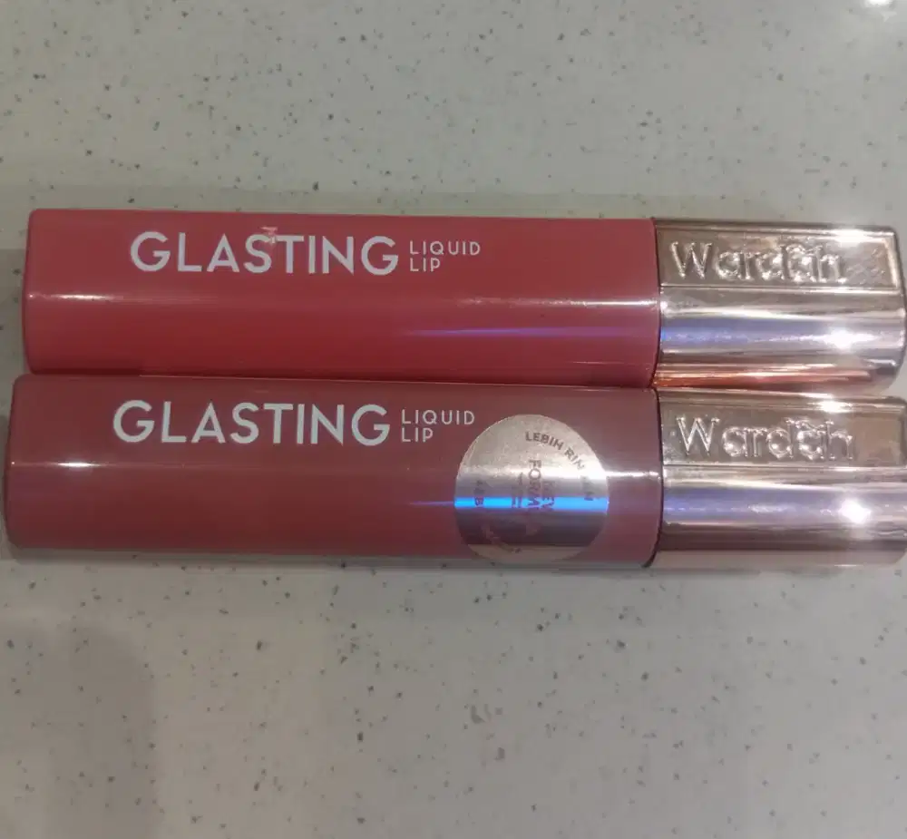 Wardah glasting 02 peach polish dan 04 rosewood radiance