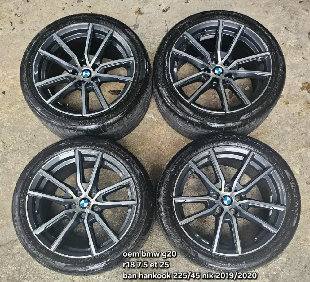 Velg ring 18 original oem bmw g20 asli bawaan pcd 5x112 plus ban