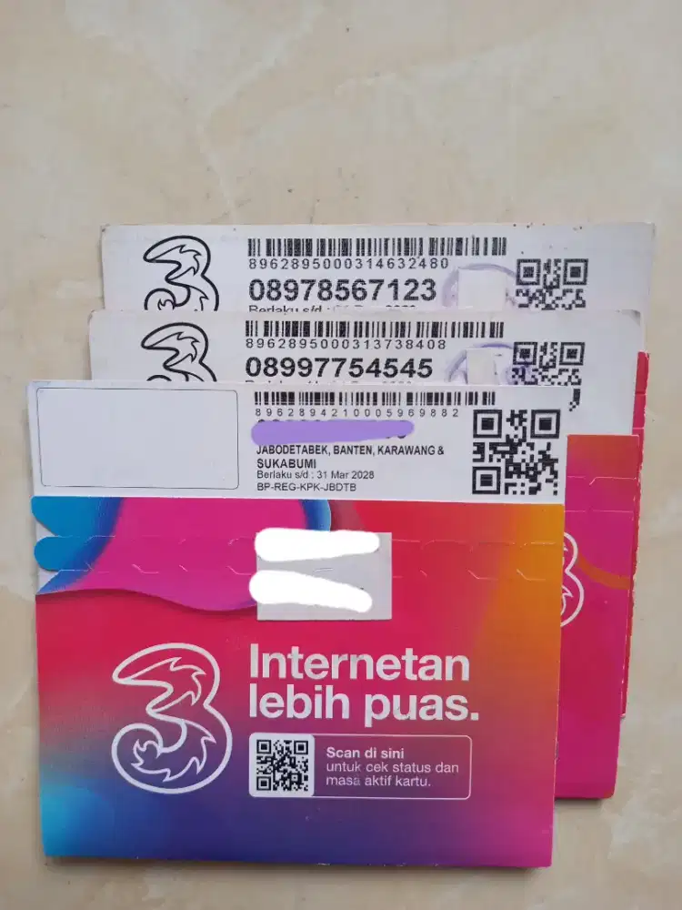 three tri 11 digit nomor cantik