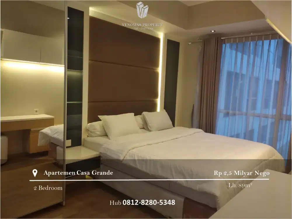Dijual Apartement Casa Grande 2BR+1 Full Furnished View Pool