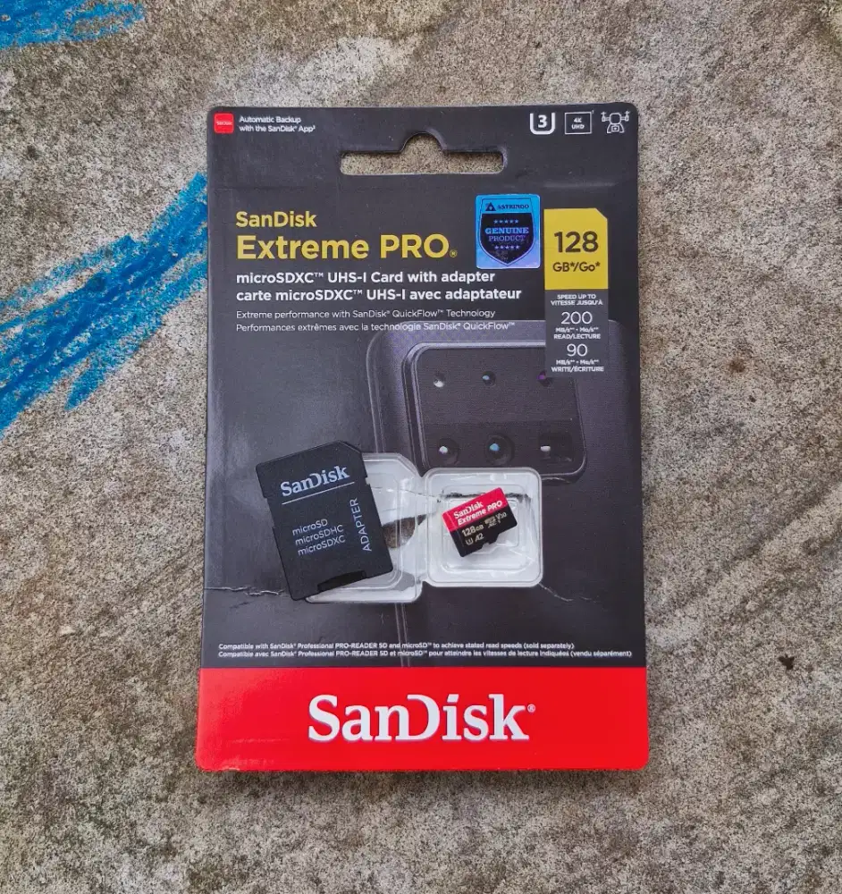 Sandisk MicroSD Extreme Pro 128GB up To 200 mbps + Adapter • ORIGINAL