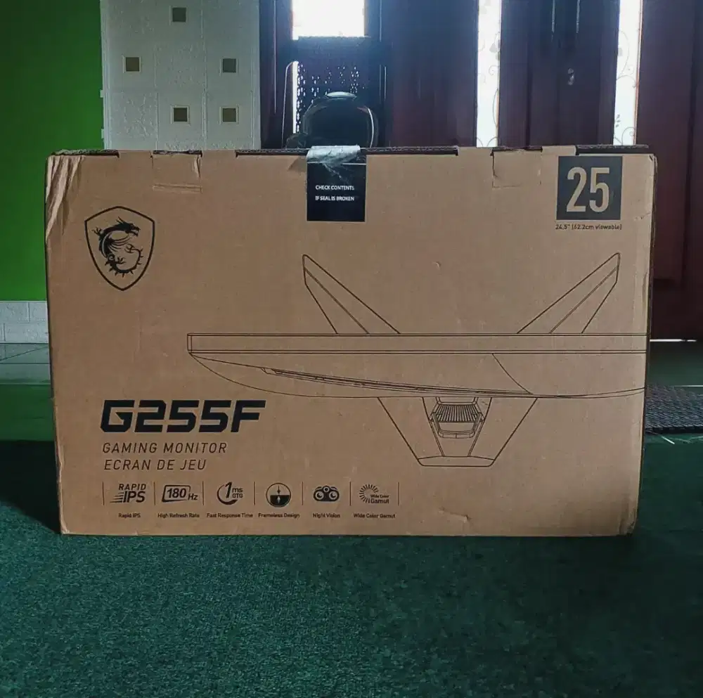 Monitor MSI G255F 24,5 180hz Flat Rapid FHD IPS  • NEW OPEN BOX •