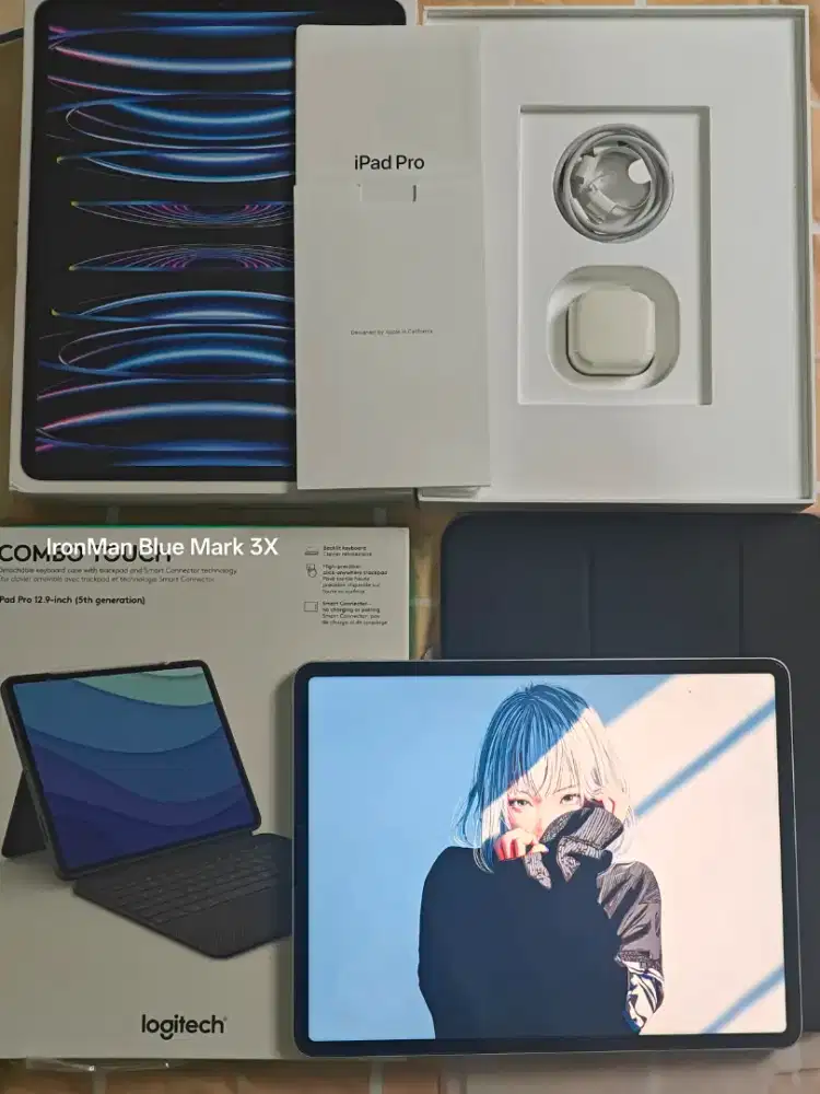 iPad Pro M2 Gen 6 12.9 inch 128gb Wifi + Keyboard Logitech Fullset