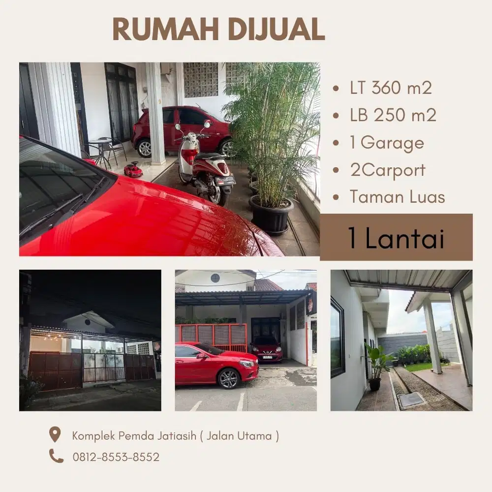 Rumah Idaman di Pemda Jatiasih, LT 360 LB 250 Siap huni Harga spesial!
