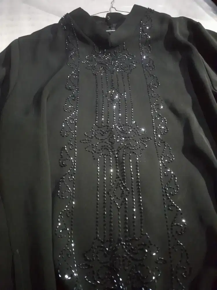 Gamis Hitam Dress Payette Cantik