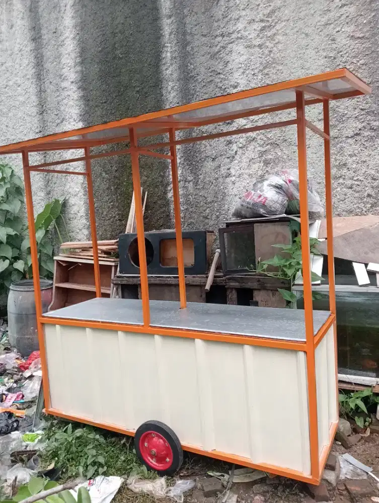 Gerobak jualan meja etalase