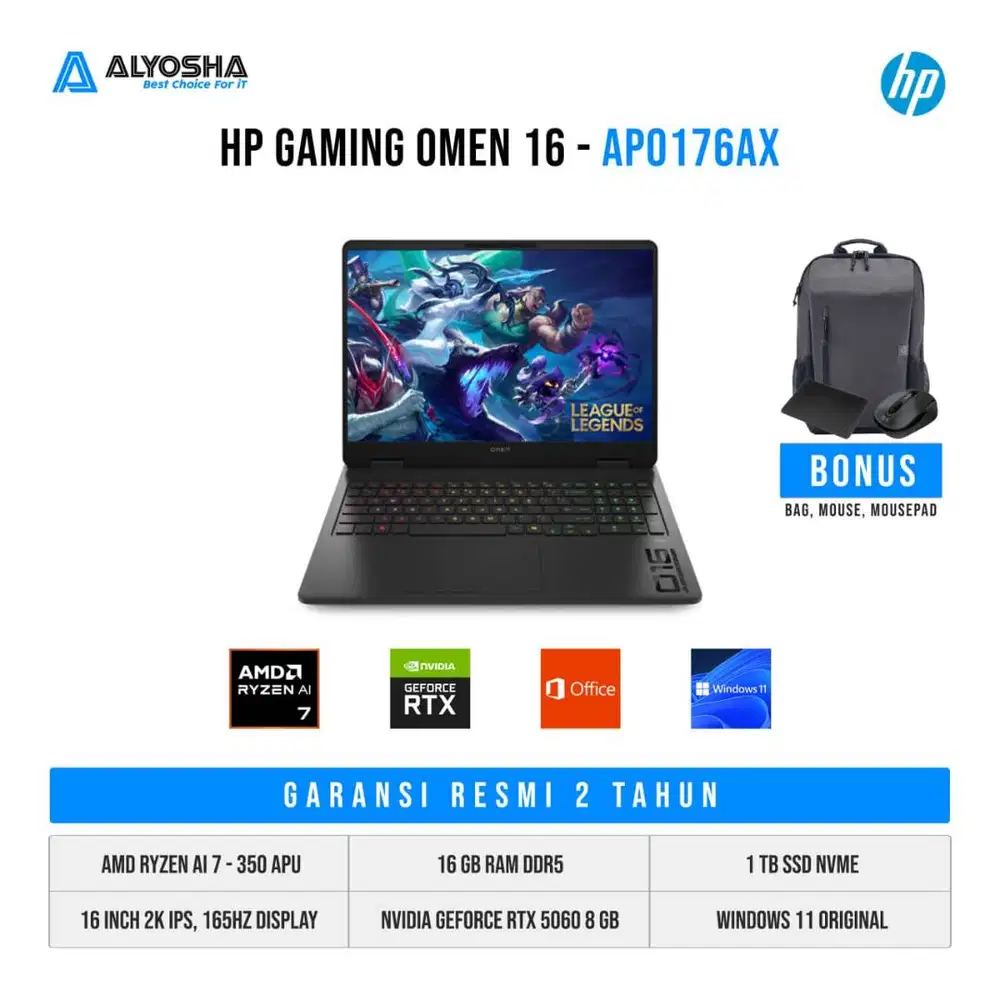 HP OMEN AP0176AX RYZEN AI 7 350 RTX5060 8GB/ 16GB 1TB W11