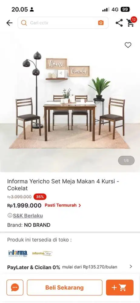 Meja Makan Set Informa Second