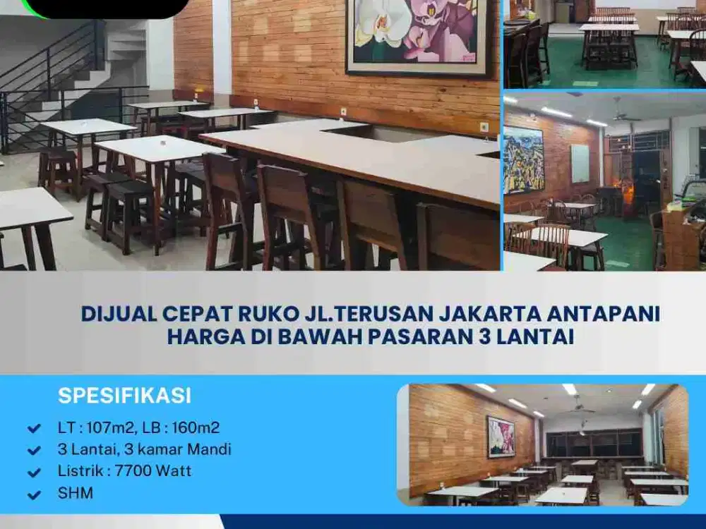 Dijual Cepat Ruko Jl.Terusan Jakarta Antapani 3Lantai
Harga di bawah pasaran