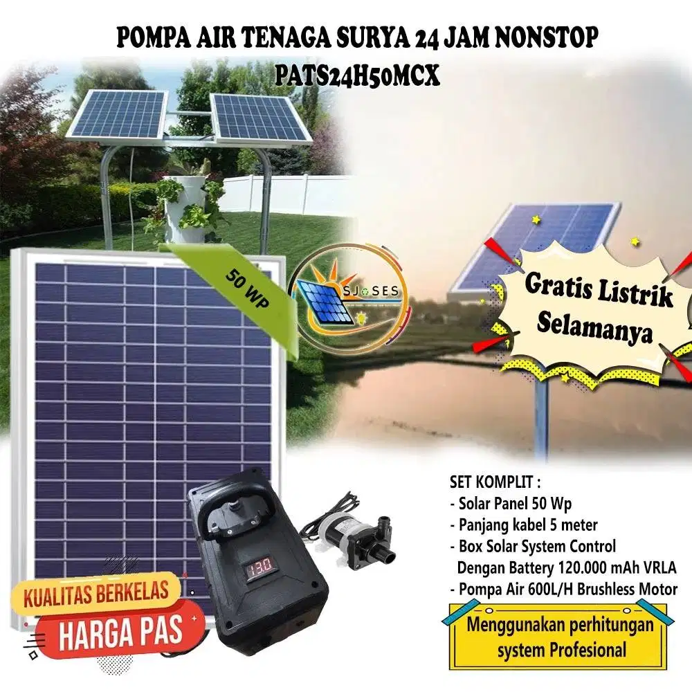 Pompa Air Tenaga Surya sekaligus  Aerator 50wp