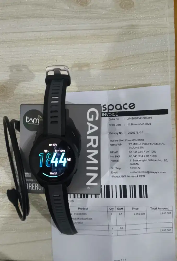 SMART WATCH GARMIN FORERUNNER FR 165 LIKE NEW BARU PAKE SEMINGGU