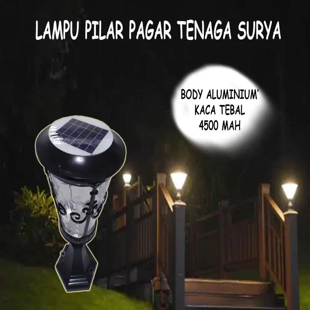 Lampu Pilar Pagar Klasik Tenaga Surya Lampu Pagar Rumah Tenaga Surya