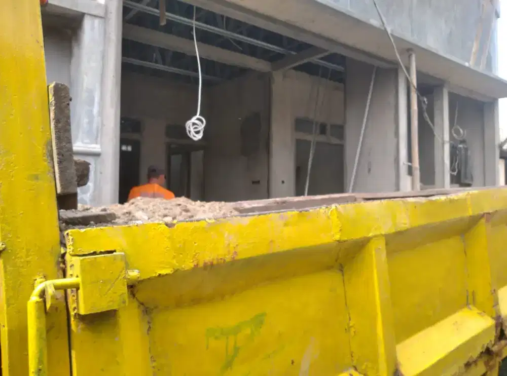 Buang puing, sampah kayu-kayu, jual pasif, batu, split, koral