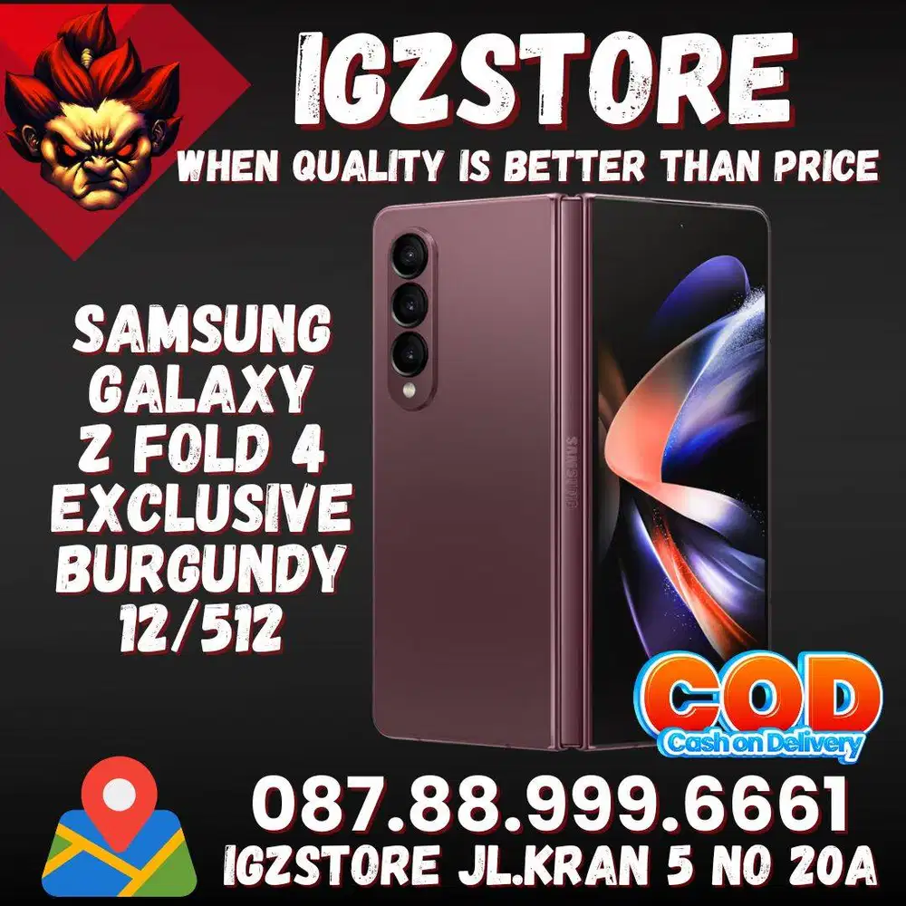 Samsung Z FOLD 4 12/512 Exclusive Burgundy SEIN Fullset Super Mulus No