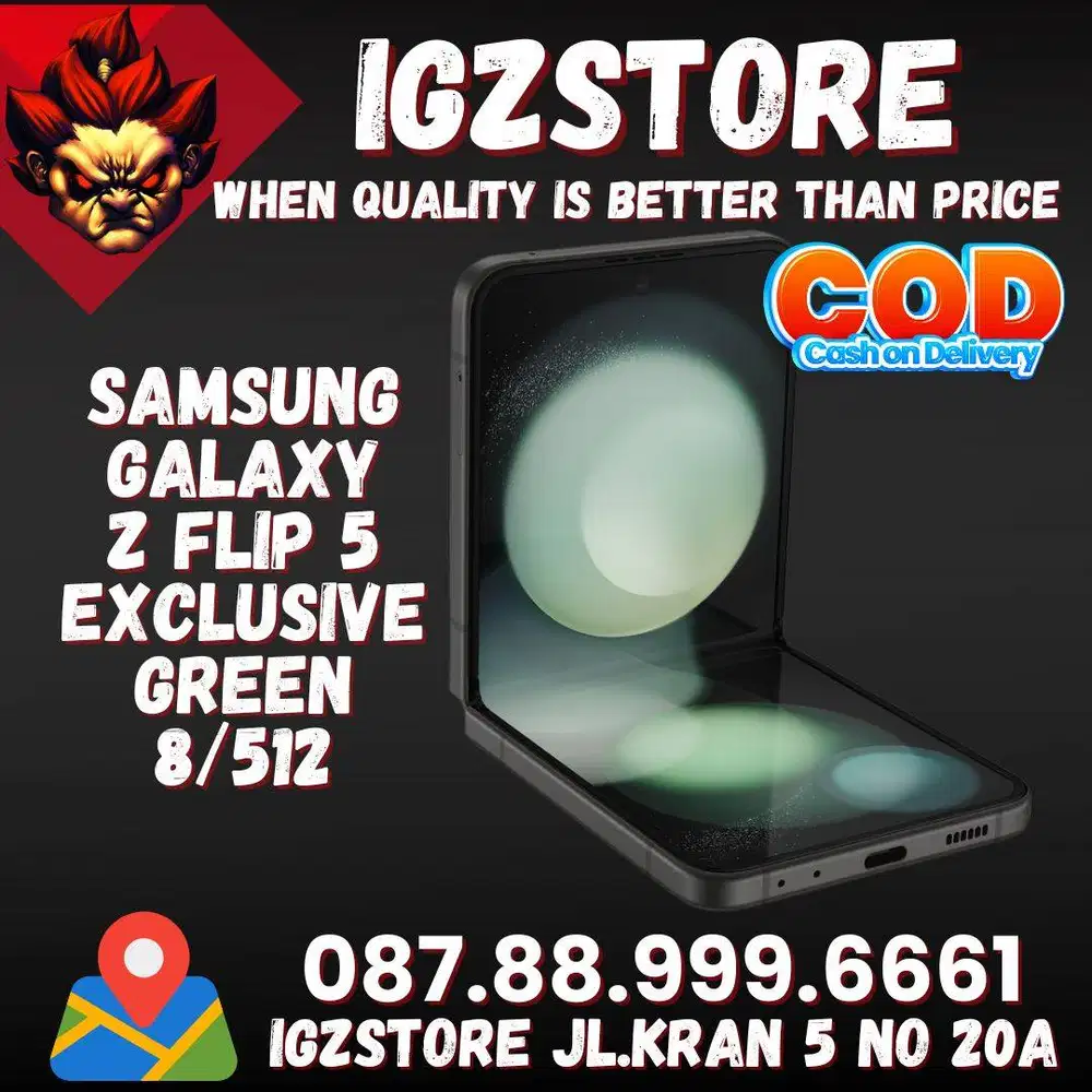 Samsung Z FLIP 5 8/512 Exclusive Green SEIN Fullset Super Mulus No Min