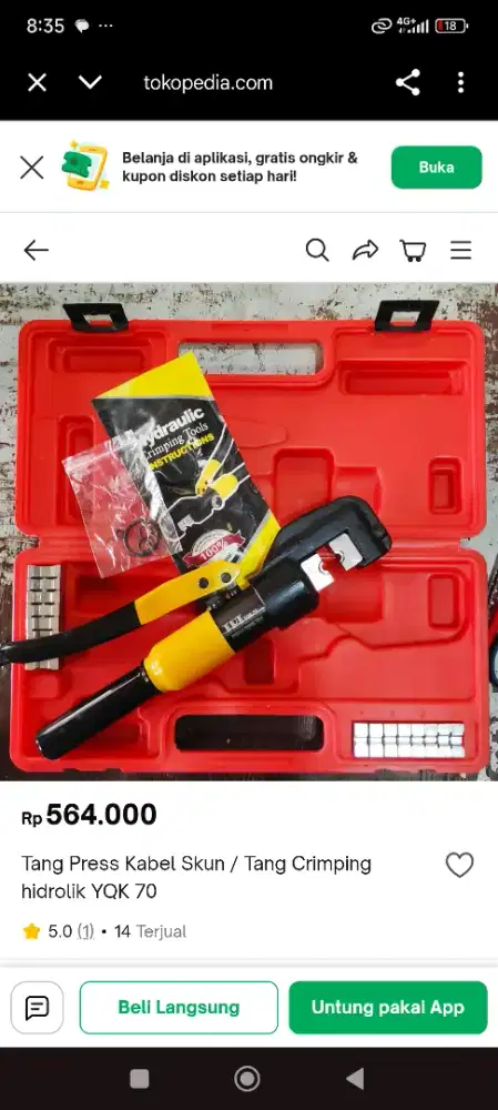 Tang Sekun Press Kabel Hidrolik