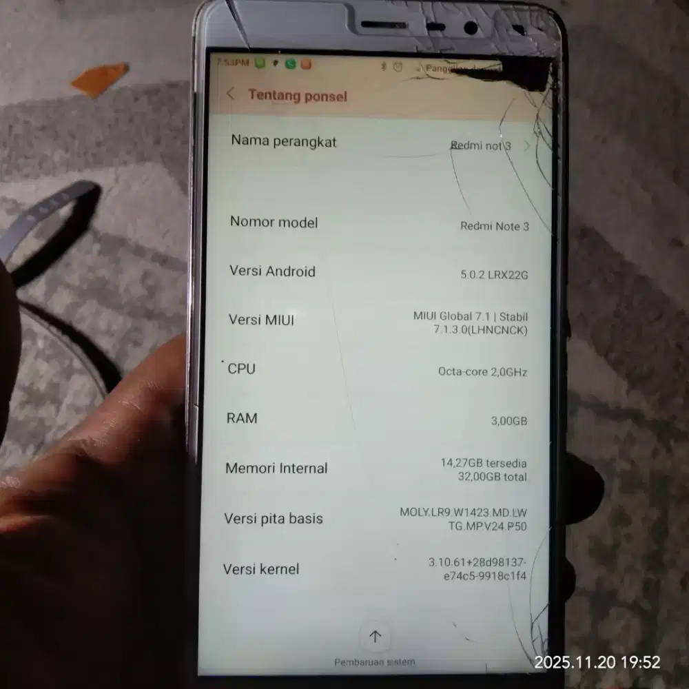 redmi ram 3 jual keadaan gini