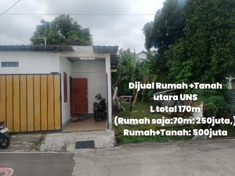 Dijual Tanah plus bangunan utara UNS