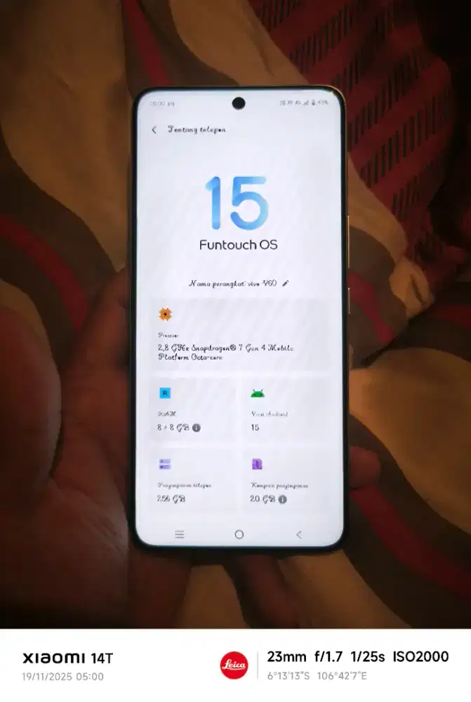 Vivo V60 8/256 Zeis kamera