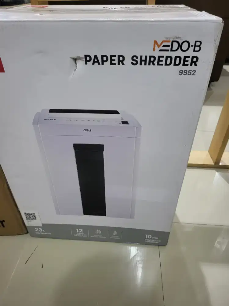 Mesin penghancur kertas baru merk Deli