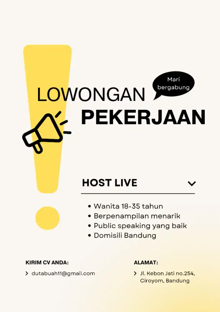 LOWONGAN HOST LIVE STREAMING