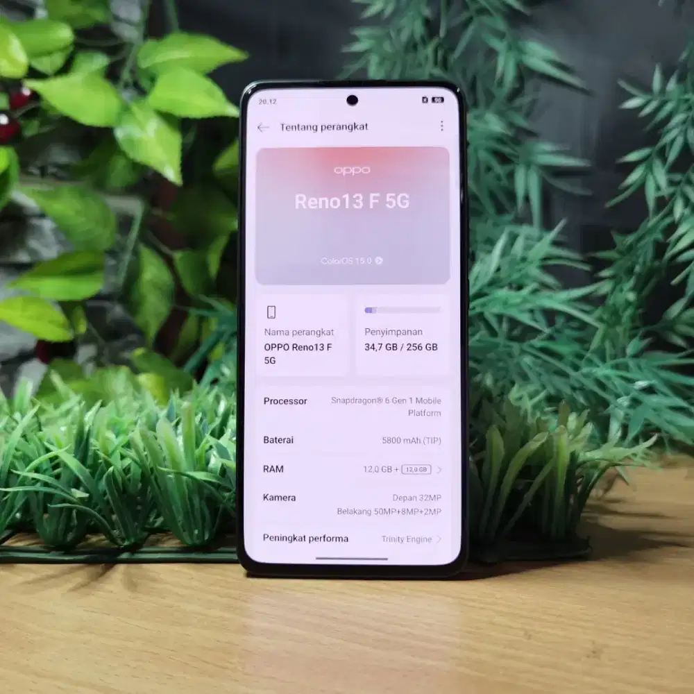 OPPO Reno 13 F 5G  Ram 12/256 GB  Dent tipis di bezel