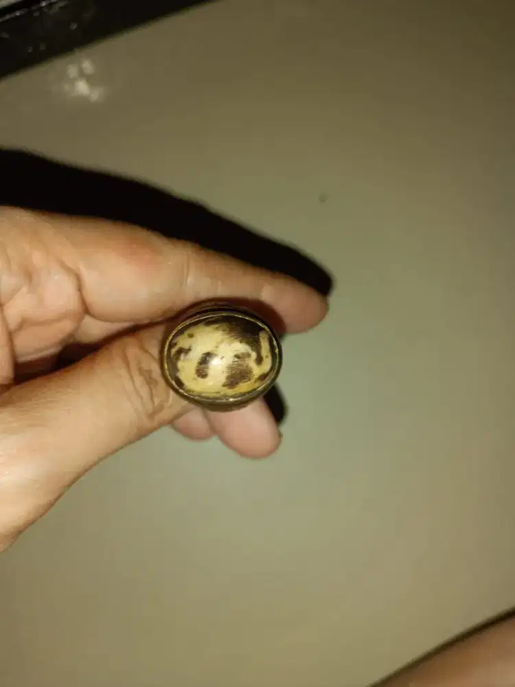 cincin perak pria batu akik motiv gambar naga lawas vintage