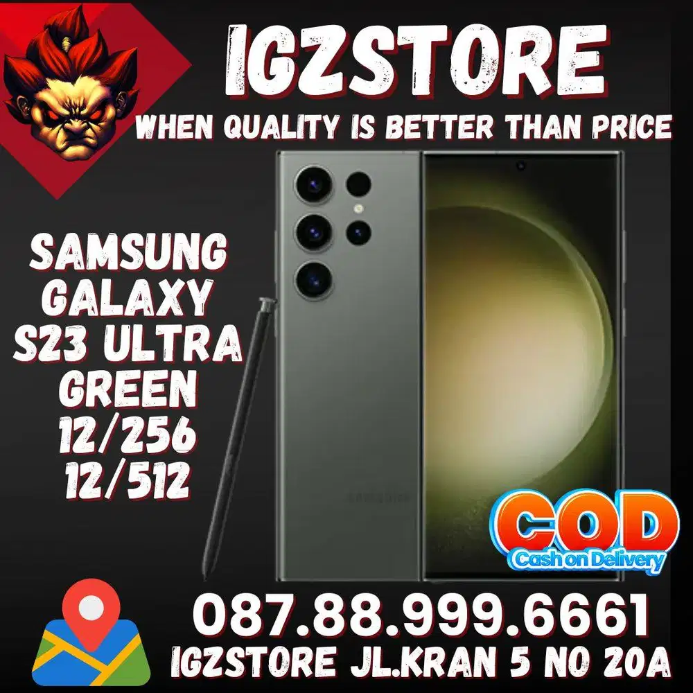 Samsung S23 Ultra 12/256/512 Green SEIN Fullset Super Mulus No Minus