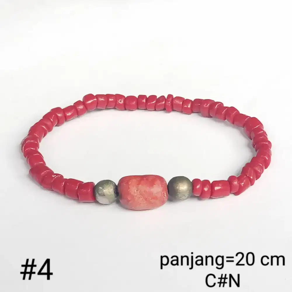 Gelang batu red marjan_red coral