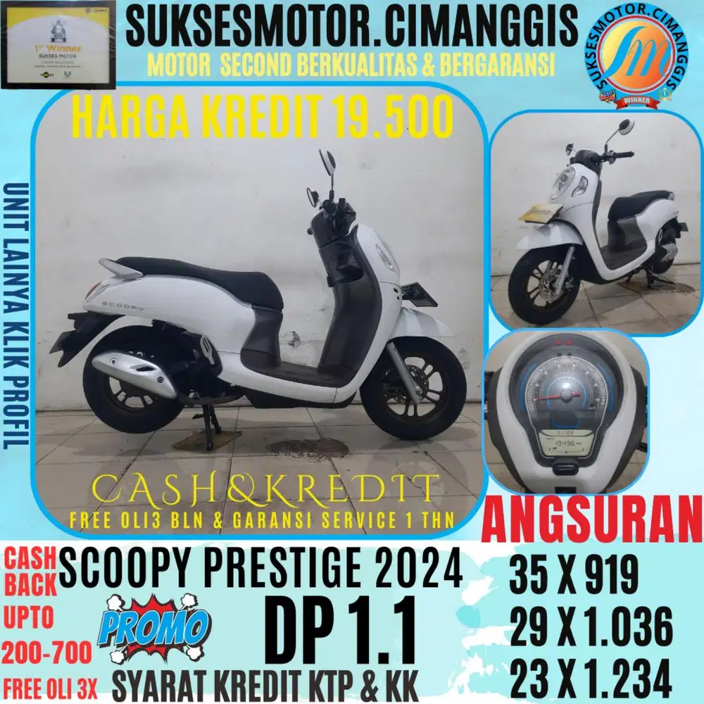 DP 1.1 SCOOPY PRESTIGE BERGARANSI, 1THN SERVICE FREE OLI3BLN