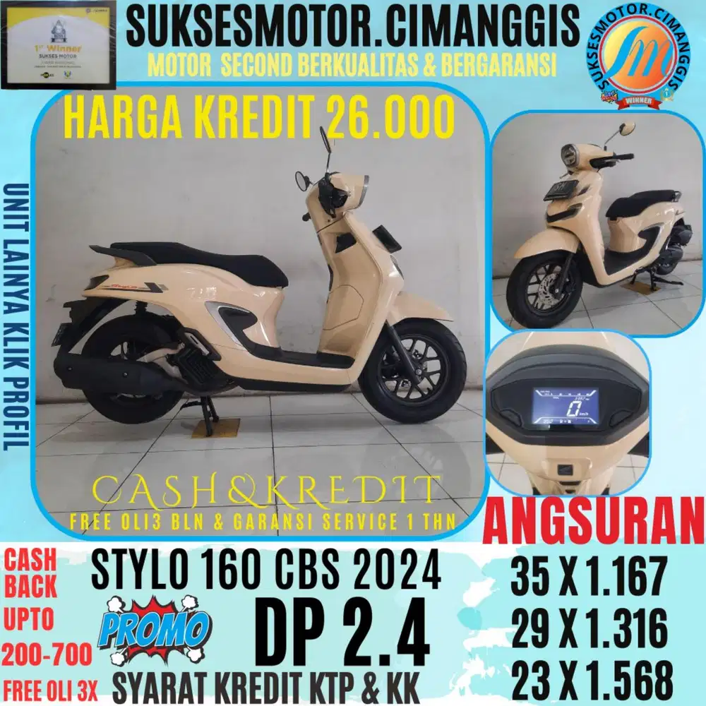 DP 2.4 STYLO 160 CBS BERGARANSI, 1THN SERVICE FREE OLI3BLN