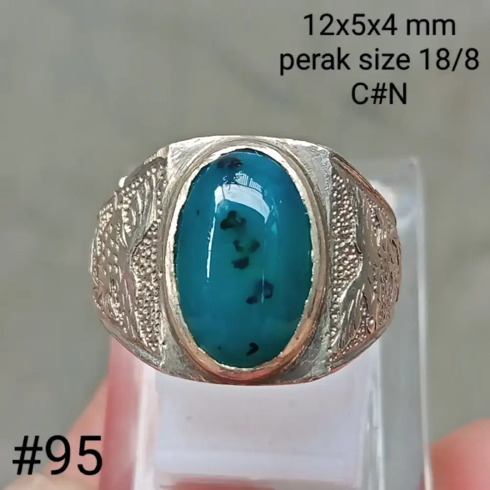 Cincin perak, batu natural bacan doko