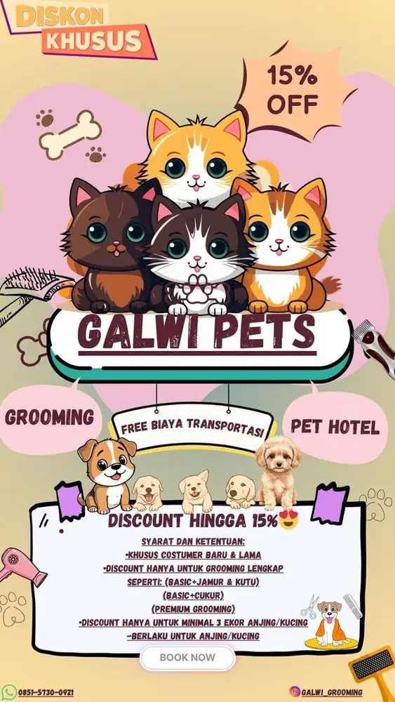 JASA GROOMING DOGGY & KUCING SEJABODETABOK (FREE BIAYA TRANSPORTASI)