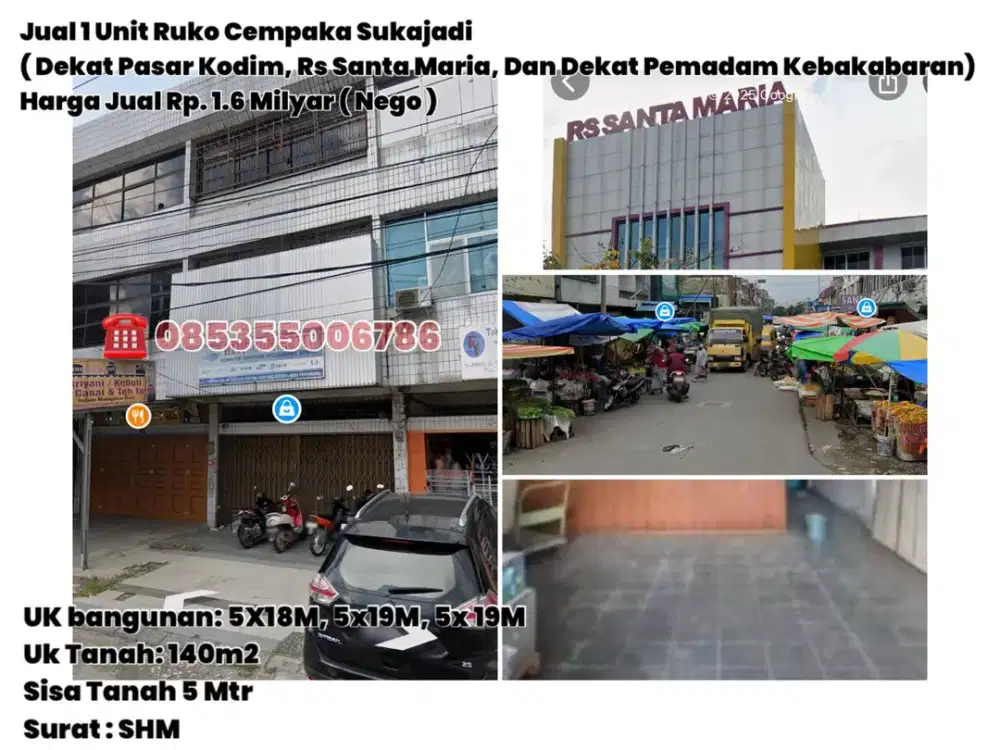 Dijual satu unit ruko Cempaka Sukajadi