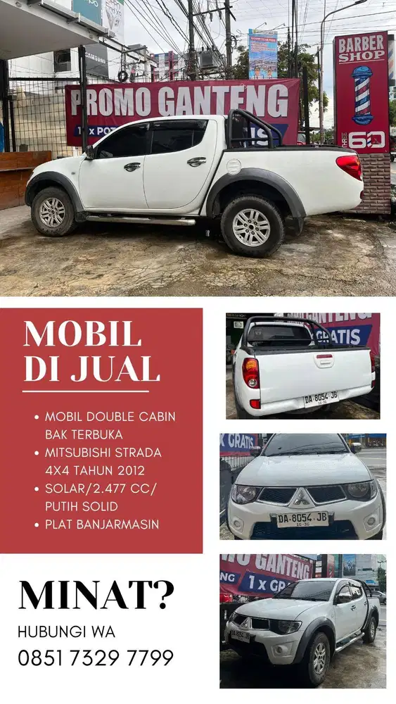 Jual Mobil Strada Triton Double Cabin 2.5 GLS 4X4 Putih Tahun 2012