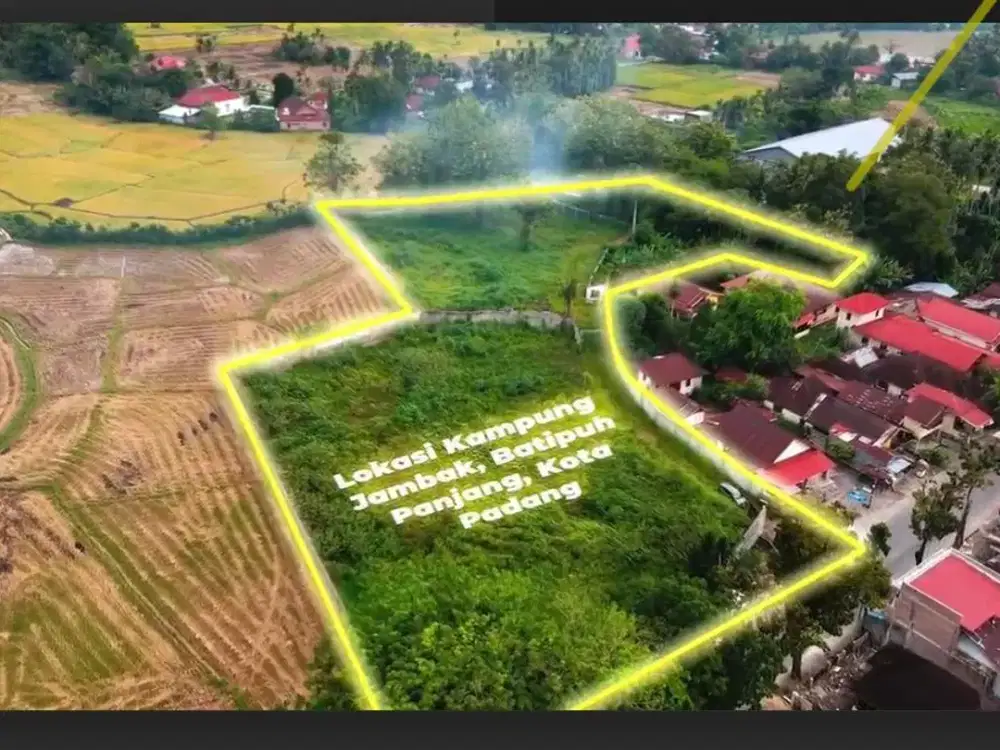 DIJUAL / DISEWAKAN / SISTIM KERJASAMA : Tanah SHM seluas 12.000 meter persegi ( 1,2 hektar) di Kota Padang. Lokasi strategis