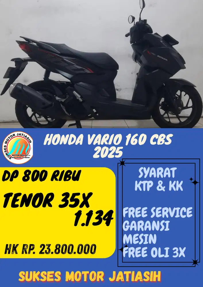 SERIES TERBARU HONDA VARIO 160 CBS 2025 DP 1.5 JUTA BISA CASH/KREDIT