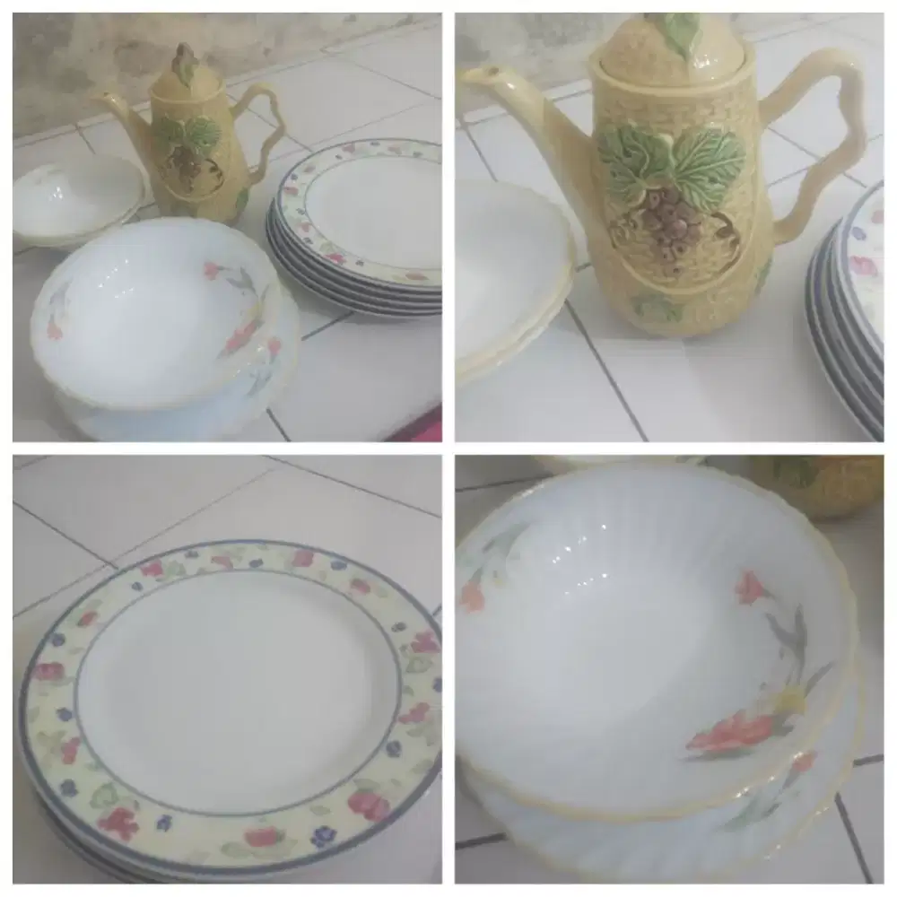 jual dinner set keramik beda motif.@ciampea bogor