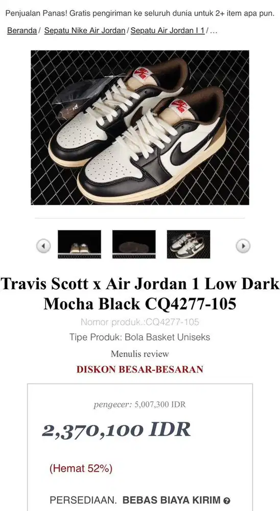 FOR SALE: Air Jordan 1 Low Dark Mocha Black