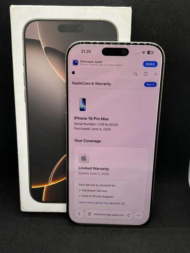 Iphone 16 ProMax Desert Titanium 256GB Ibox ,( garansi on juni 2026)