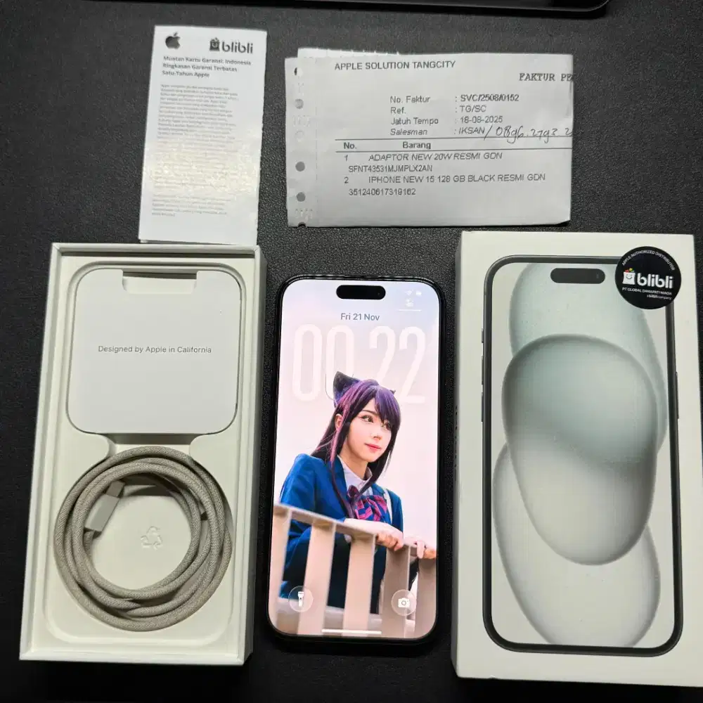 Iphone 15 128gb ibox black 3bulan pakai