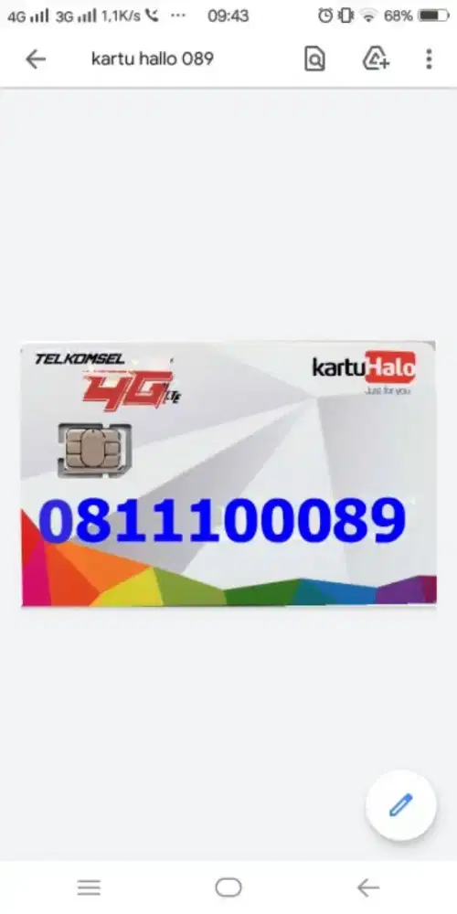 DI JUAL NO CANTIK KARTU HALLO