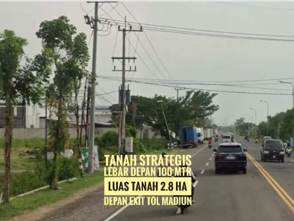 [Ba], Tanah LD 100 mtr, Dpn Gerbang TOL Dumpil MADIUN, Lokasi Berkelas