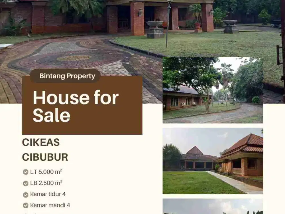 Rumah dijual dengan tanah Luas di Cikeas Gunung putri bogor