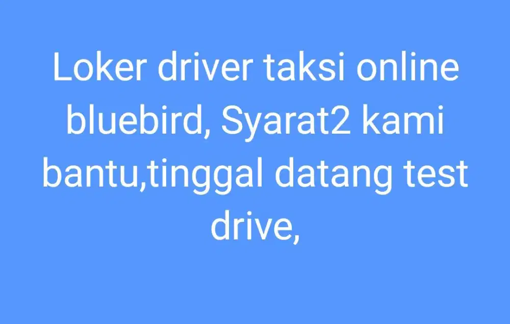 di butuhkan banyak pengemudi
