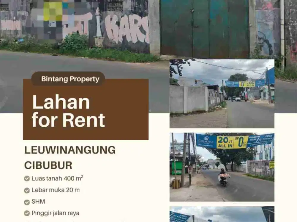 DISEWAKAN TANAH DI LEUWINANGGUNG DEKAT TOL CIMANGGIS JATIKARYA DAN CIBUBUR