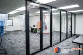 Sekat - Partisi - Plafon Gypsum - PVC + Kusen Aluminium - Alumunium